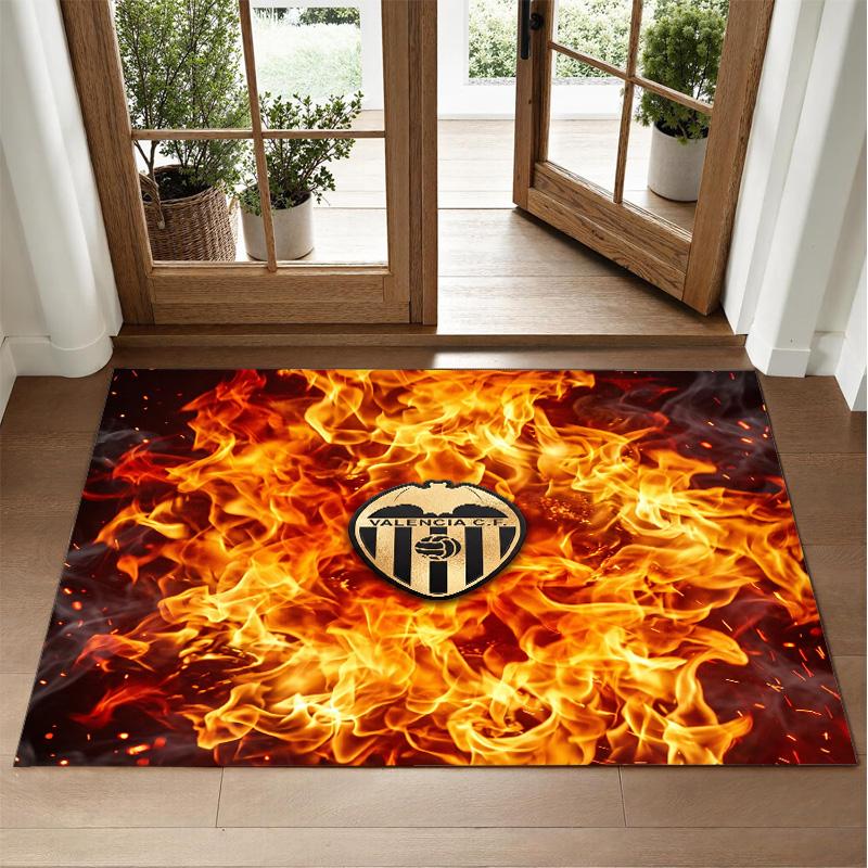 Valencia FC Design Kristall-Samt Teppich Weiche Dekorative Matte für Schlafzimmer Eingang