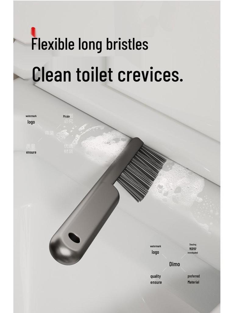 Wall-Mounted No-Drill Toilet Brush Set with Storage Rack