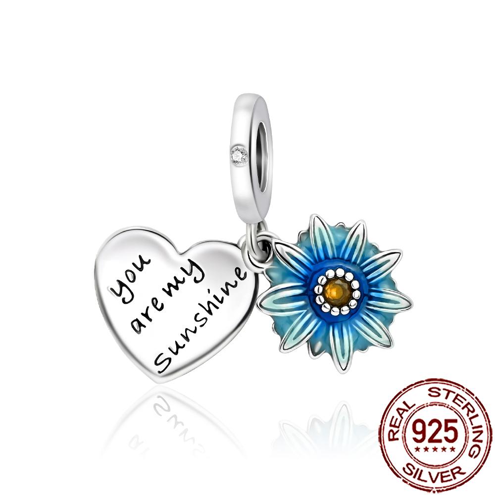 New Charms Copper Sparkling Mum Mother Family Love Heart Beads Fit Original Bracelet Necklace Diy Jewelry