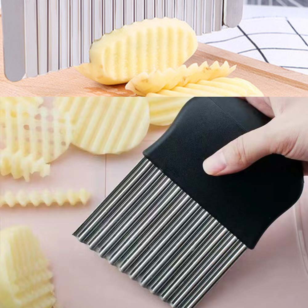 Thickened Wavy Chopper Multi-Functional Crinkle Cutter Time Saving Potato Cutter  Food Preparation