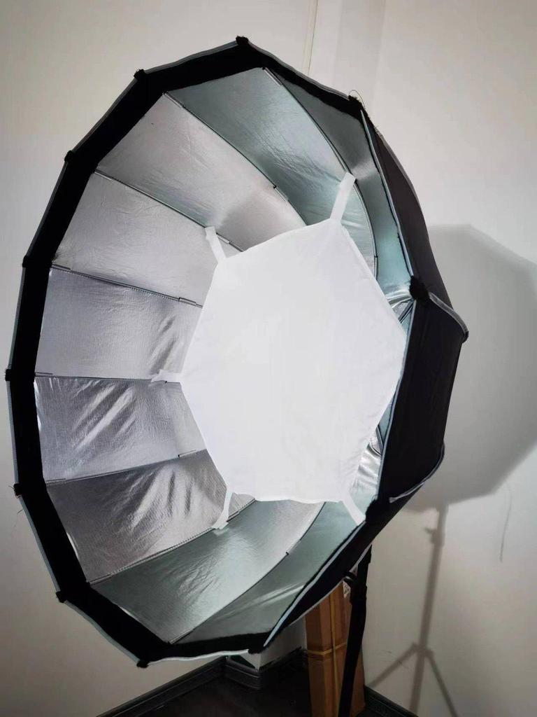 120CM Quick-Release Parabolic Softbox with Bowens Mount and Portable Honeycomb Grid Diffuser.