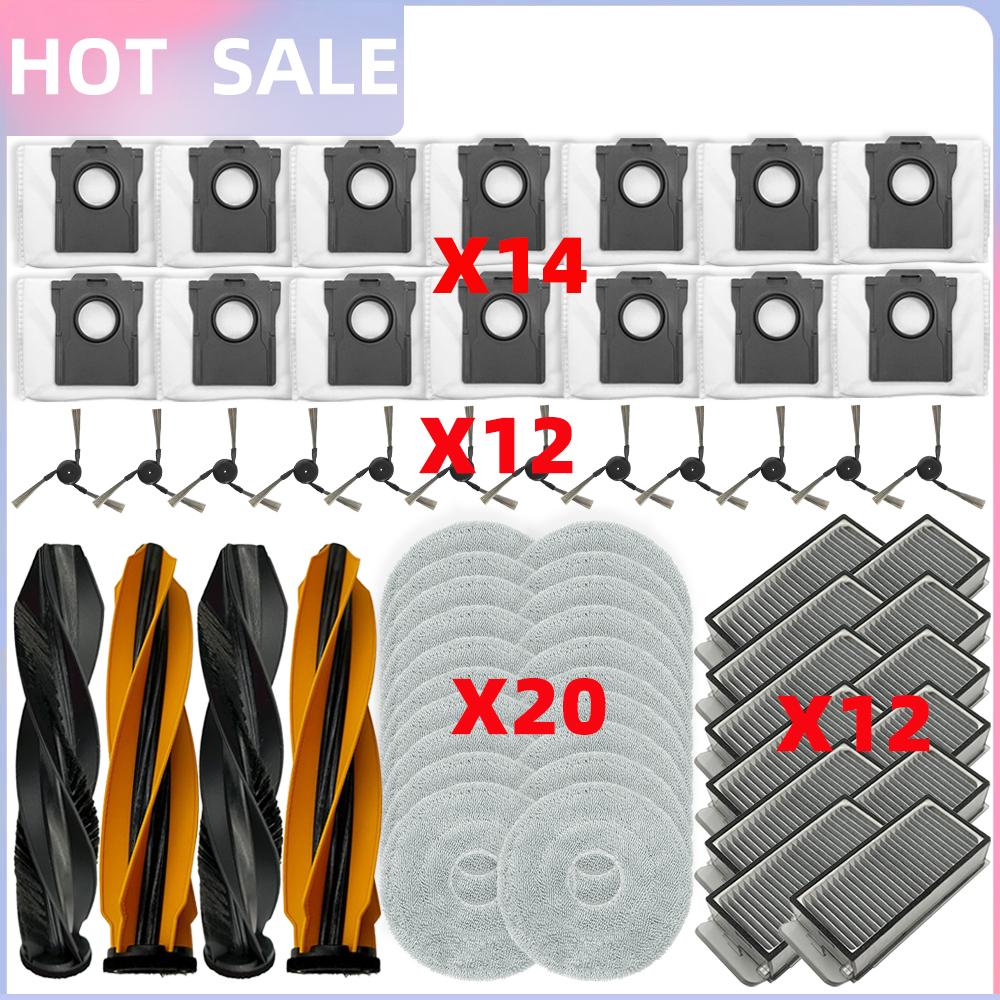 Passar för ( Dreame L40S Pro Ultra / X50s Pro Ultra / L40s Ultra, Mova P50s Ultra ) Delar Borste Filter Moppduk Påse Silvermodul