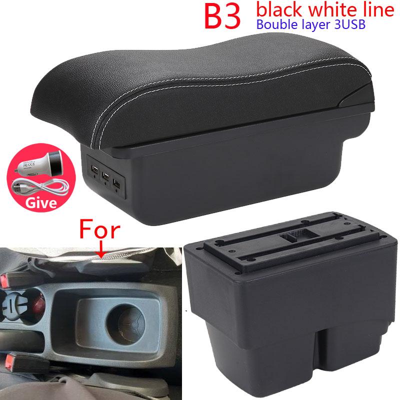 Pentru Ford Fiesta Cutie cotieră Pentru Ford Fiesta MK7 Cotieră auto 2009-2017 Cutie depozitare mașină piele cu suprafață curbată instalare ușoară