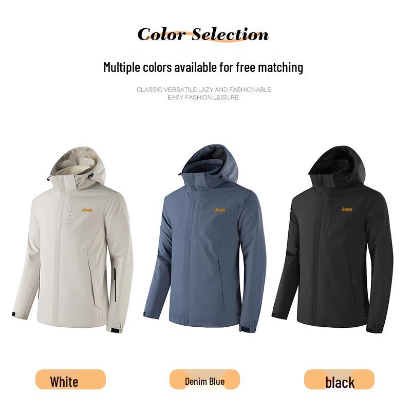 Jeep Men's 3-in-1 Windproof Waterproof Fleece Lined Hooded Outdoor Jacket