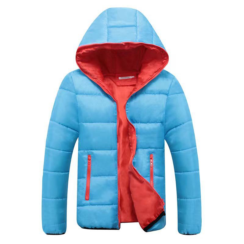 Classic Men's Slim Hooded Cotton Coat - Candy Color Zipper Design