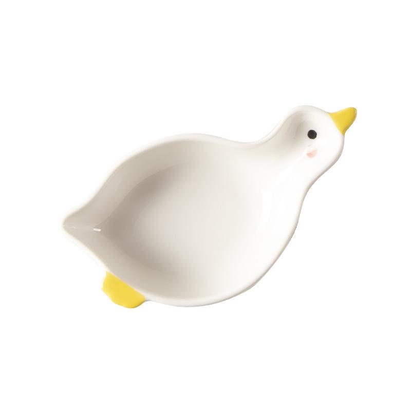 Embossed Ceramic Flavored Plate Creative Cartoon Sauce Plate Snack Plate Mini Cute Household Vinegar Dish Hot Pot Dipping Sauce Plate