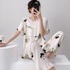 Short-sleeved Trousers Cotton and Silk Pajamas Women's Summer Thin Suit Japanese Sweet Anti-bumps Can Be Worn Outside Cotton Silk Loungewear