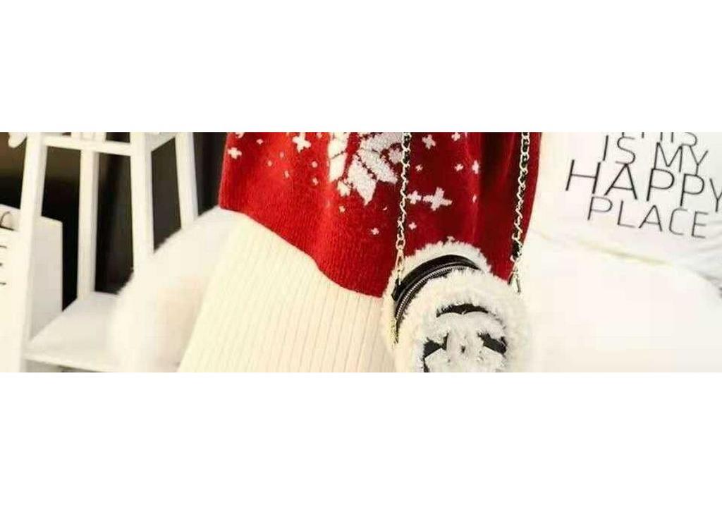 2026 Retro Japanese-Style Plus Size Red Christmas Sweater for Women
