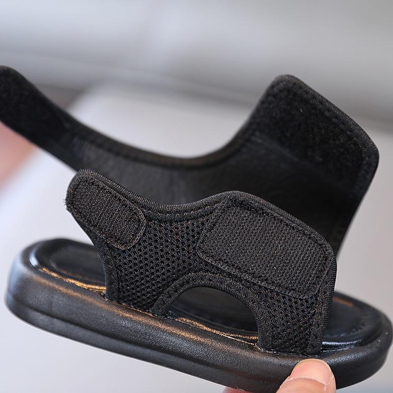 Kids' Solid Soft-Sole Beach Sandals – Summer Mesh Sandals for Boys and Girls, Solid Color Comfort Casual Footwear