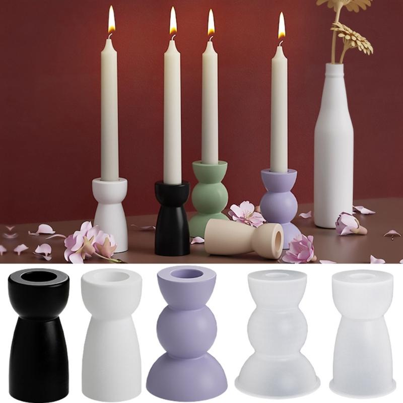 Portacandele in Resina Stampo in Silicone Semicerchio Stampo Geometrico Adatto per Portacandele in Epossidico Decorazione Tavola Familiare