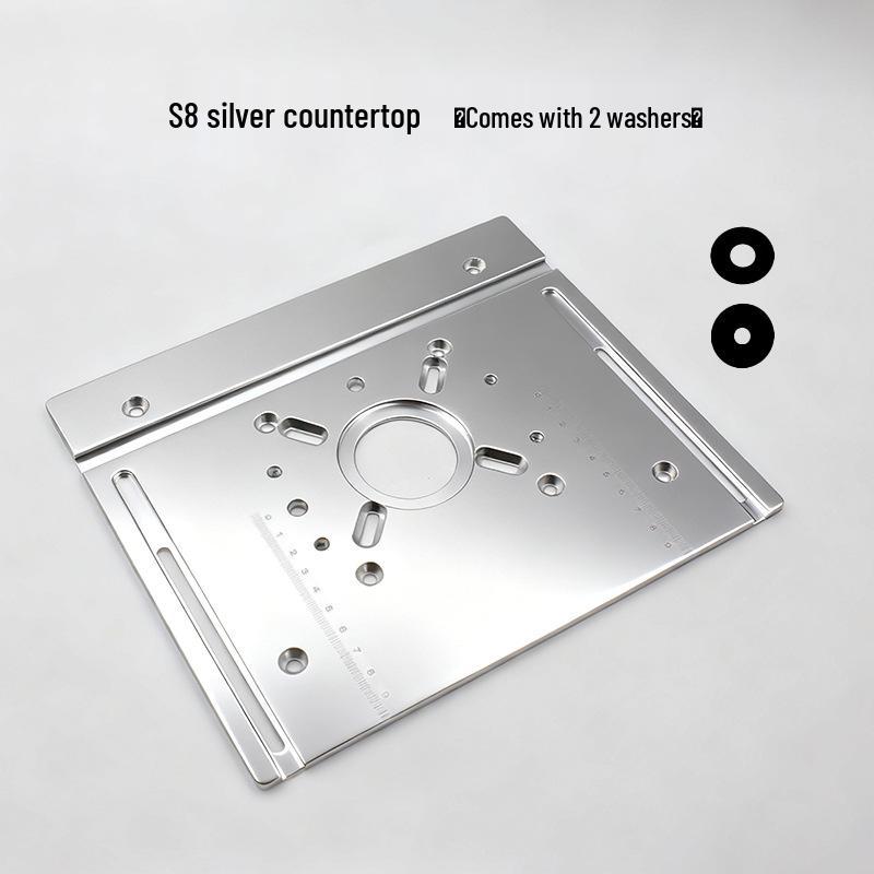 S8 Aluminum Alloy Trimmer Workbench with Reverse Plate, Fence, and Push Ruler for Woodworking and Carving