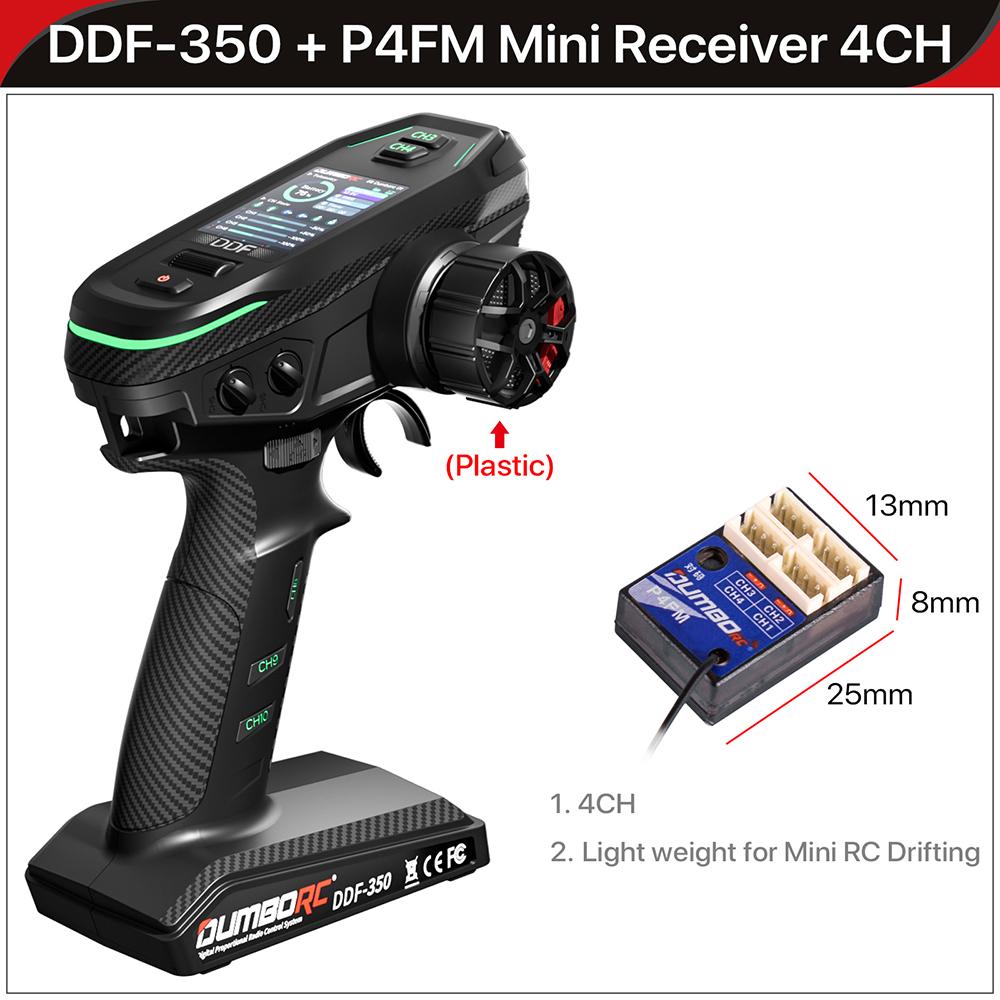 DUMBORC 2.4G 10-канальный цифровой радиопульт управления DDF-350 передатчик с приемником для радиоуправляемой машины, лодки, танка, ЖК-дисплей, система FHSS Plastic RC-P4FM