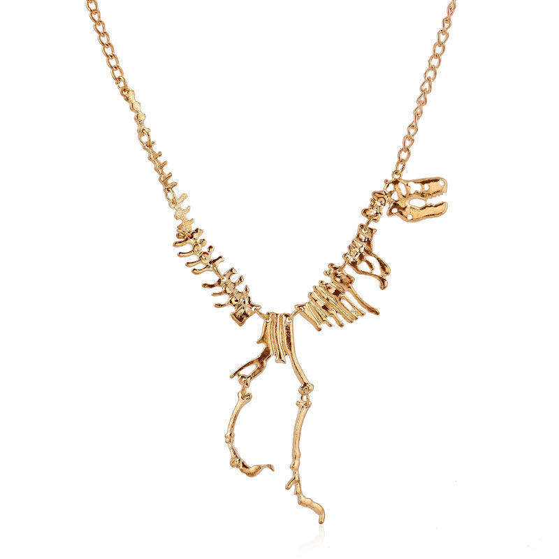 Fashion Gothic Dragon Tyrannosaurus Skeleton Dinosaur Necklaces & Pendants Chain Choker Collar Necklace For Women