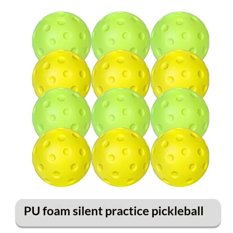 Silent Pickleball Balls Quiet Foam Pickleballs Practice Balls With Exact Real Ball Bounce Soft Pu Pickleball Ball For Indoor Use