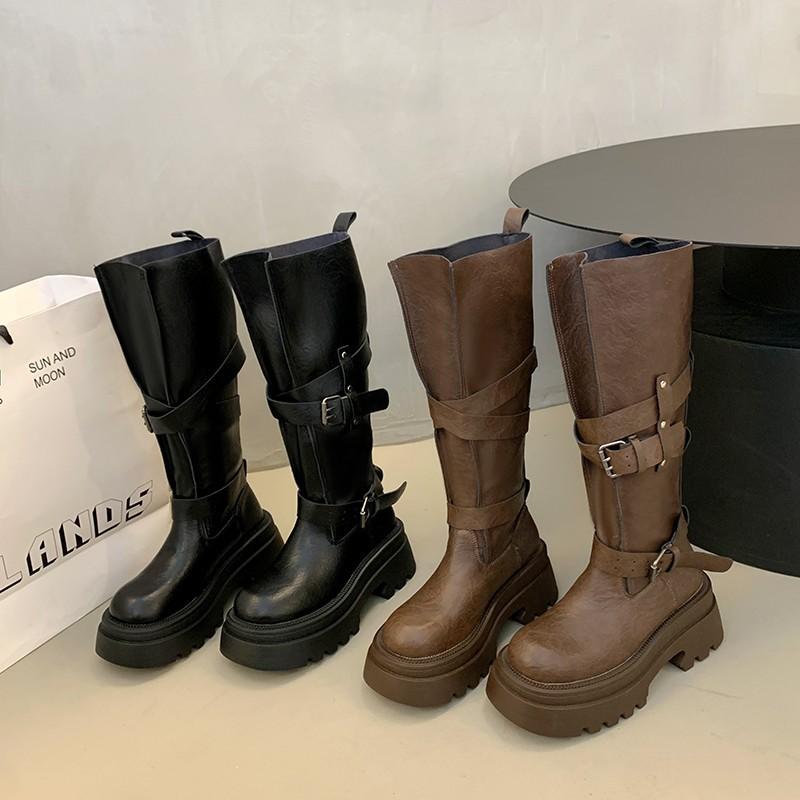 Autumn and winter women's versatile fashion tall tube platform fashion boots new tall Martin boots