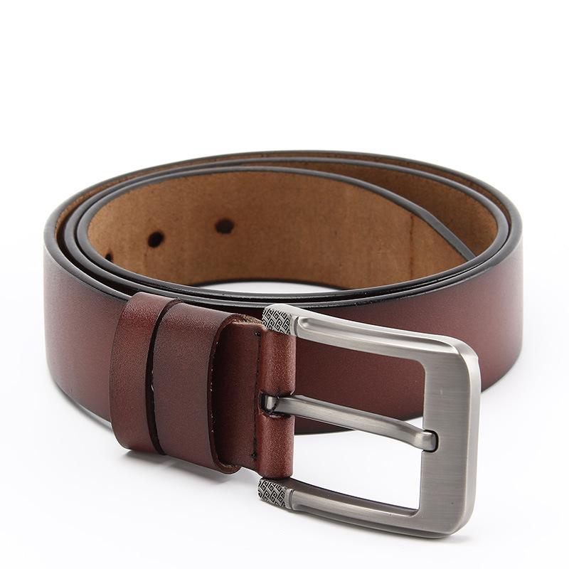 Men's Antique Real Yellow Cowhide Whole Sheet Two-layer Leather Belt Fashionable Pin Buckle Men's Korean Style Versatile Trousers Belt