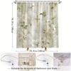 1pc Golden Cross & White Roses Shower Curtain - Heavenly Clouds Design, Waterproof Polyester, Spiritual Art