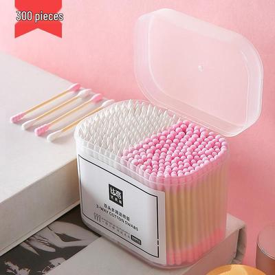 Zweifarbige Wattestäbchen mit spitzer Spitze, 300 Stück pro Packung zur Make-up-Entfernung und Ohrreinigung, ideal für Hotel- und Haushaltsgebrauch