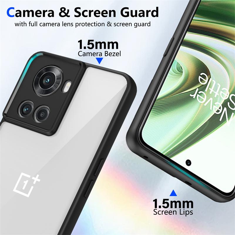OnePlus 10R CPH2411 Case Plating Silicone Bumper Shockproof Clear Back Cover Hard Phone Case for OnePlus 10R Oneplus10R CPH2411