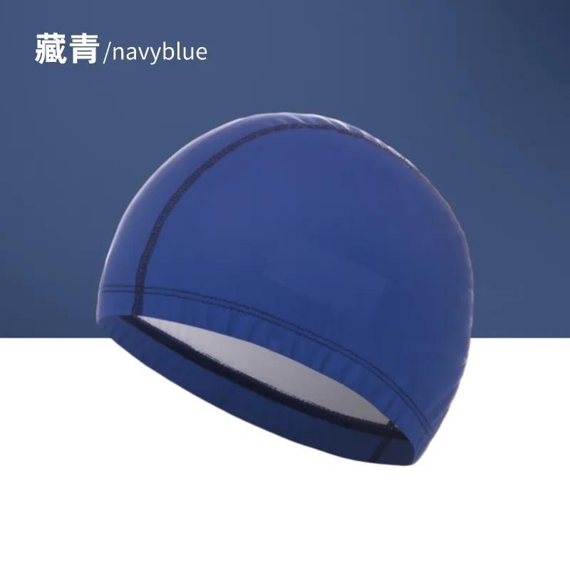 PU Fabric Swimming Cap for Men Women Waterproof Swim Pool Hat Water Sport Protect Ears Long Hair Bathing Caps Cover for Adults