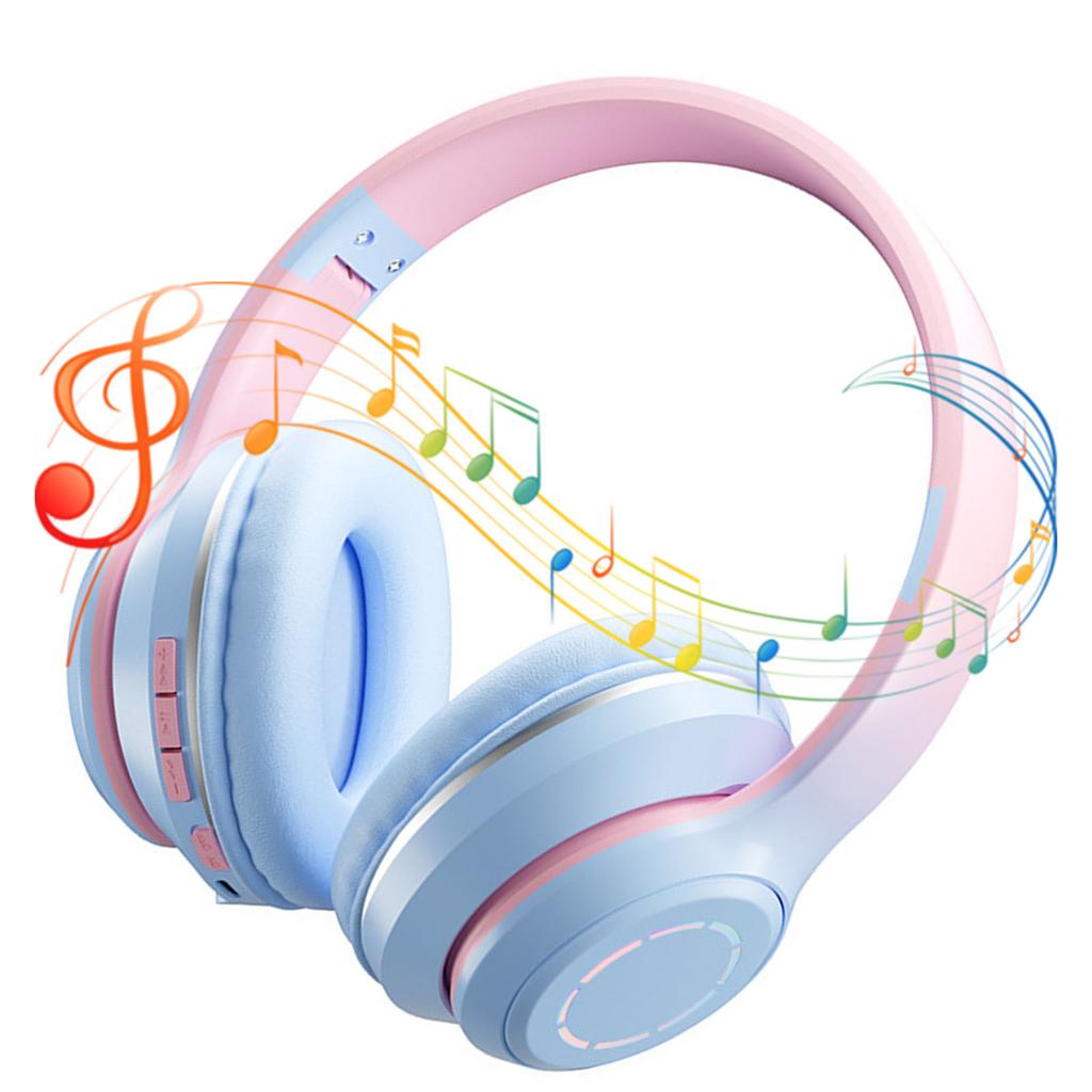 Kabelloses Gaming-Headset Gradient BT5.2 Verbindung Weiche Ohrpolster Bunte Lichter Gaming-Headset für Desktop Laptop Blau