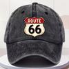 Mens Route 66 Logo Baseball Cap  Vintage Route 66 Highway Shield Emblem with 66 Numbered Highways Retro Washed Like Look
