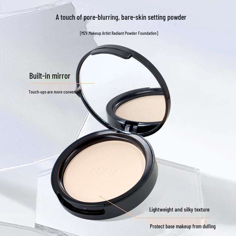 Misty Powder Foundation: Long-lasting, Oil Control, Waterproof & Sweatproof, Brightens Skin, with Stay-Put Setting Compact.