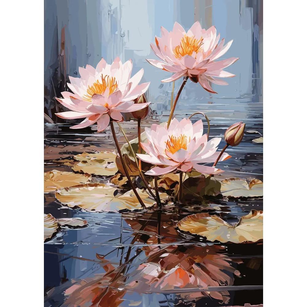 Serenity Lotus Pond Posters Beautiful Lotus Flower Lagical Modern Leaf Prints Canvas Wall Art Pictures Home Living Room Decor