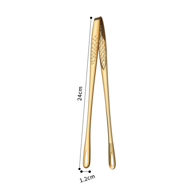 304 Stainless Steel Barbecue Food Tongs Long Handle Non-Slip Hollow Meat Salad Clip Kitchen Accessories