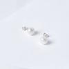 Silver 925 rounded pearl earrings