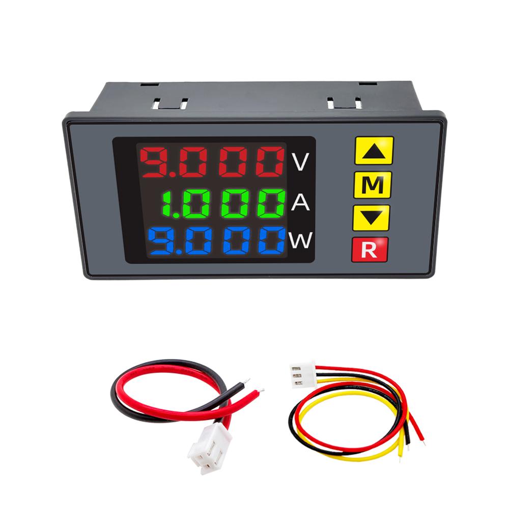 BM730 DC0-100V 10A LED Digital Voltmeter Ammeter Voltage Current Wattmeter Meter Volt Detector Tester Monitor Panel With alarm