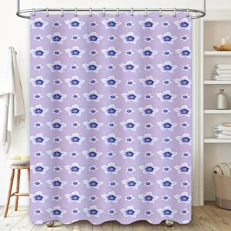 Modern Floral Bath Shower Curtain With Vivid Pattern Versatile Decoration For Bathroom Decorations