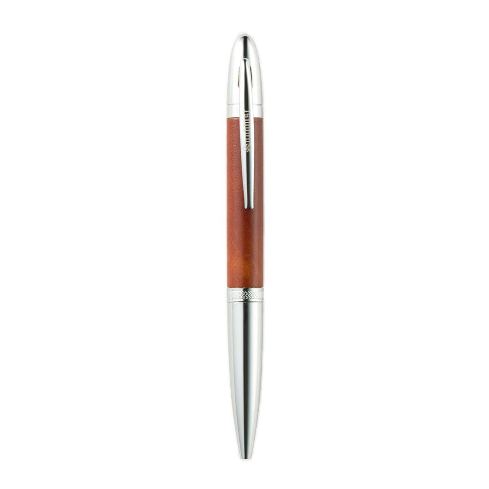 Snovist Museum Calf Ballpoint Genuine Brown Leather-Wrapped Pen, Leather,