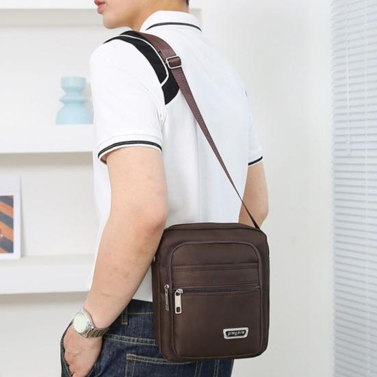 Men Small Crossbody Bag Multi-Pocket Sling Bag Waterproof Lightweight Shoulder Bag for Street Work Commuting