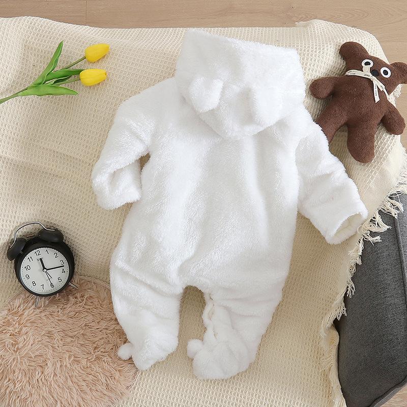 Höst och Vinter Nya Baby Plysch Klätterkläder Baby Varma och Tjocka Tecknad Hund Kanin Söta Bomullskläder för 0-2 År