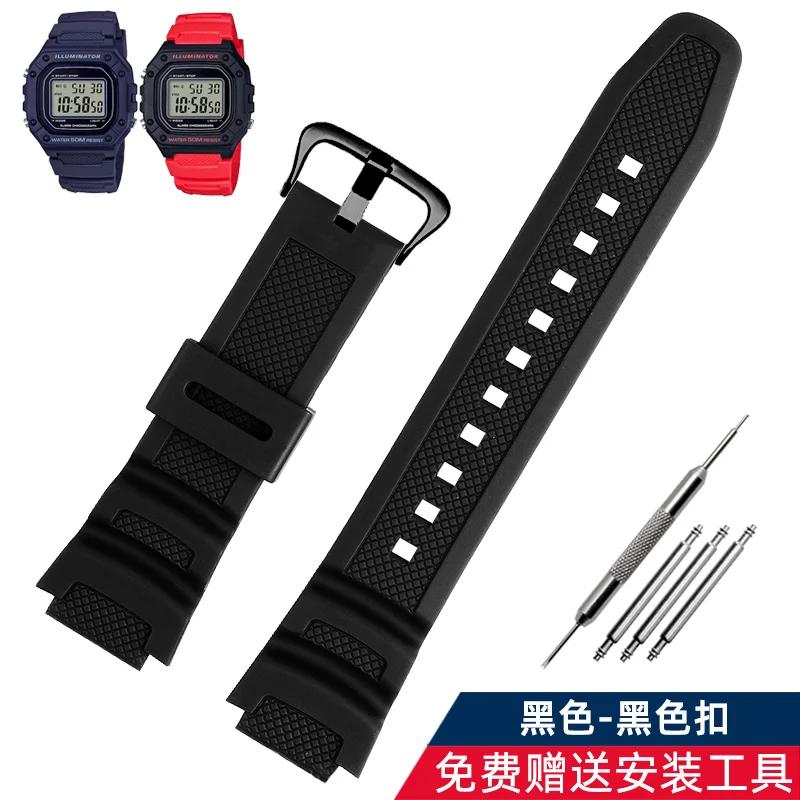 

Аксессуары для ремешка часов подходят для Casio Watch W-218h / F-108 AE1200 / 1000 / 1300 смола силикон ремешок для часов 18 мм 18mm