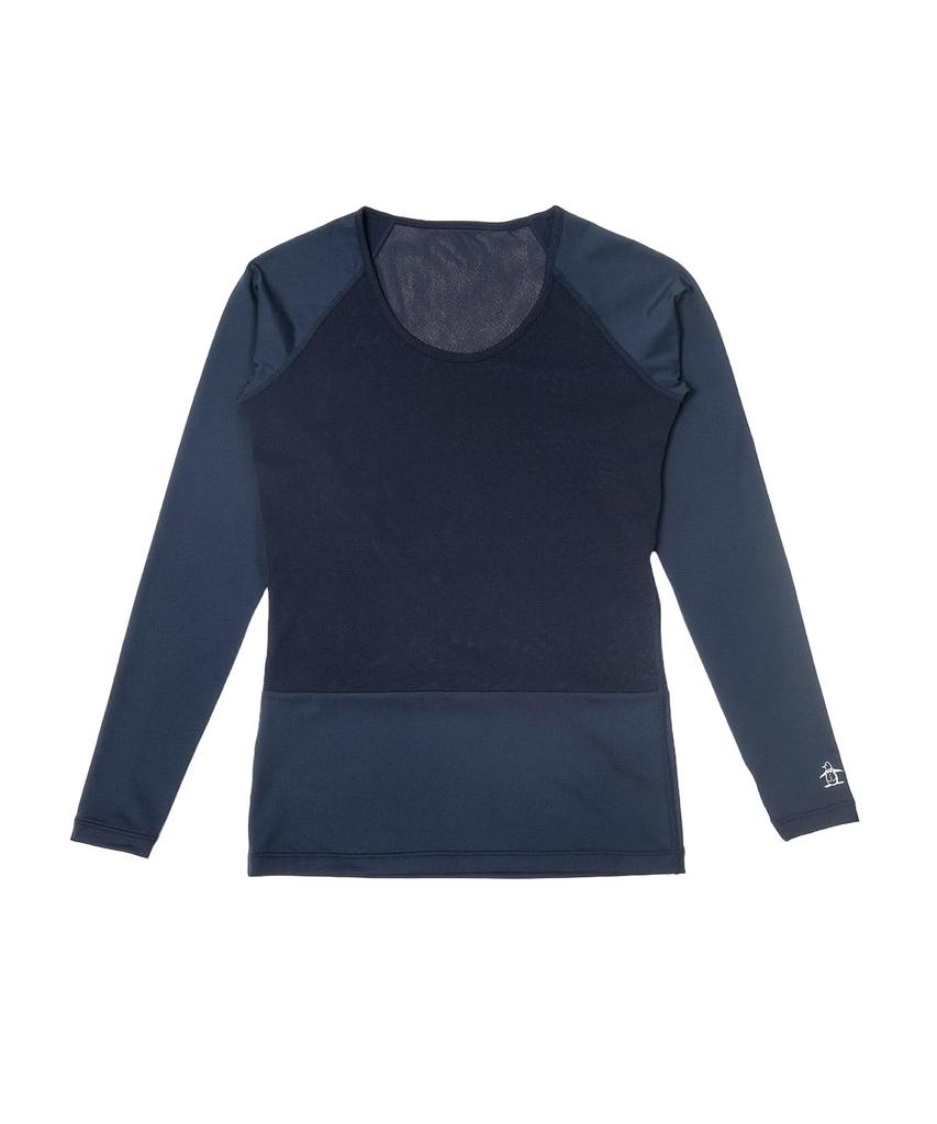 Munsingwear Long Sleeve Mesh UV Heat Fatigue MG5SUD22L Women's U-Neck Undershirt, Protection, Protection, Reducing, Golf, (Navy)