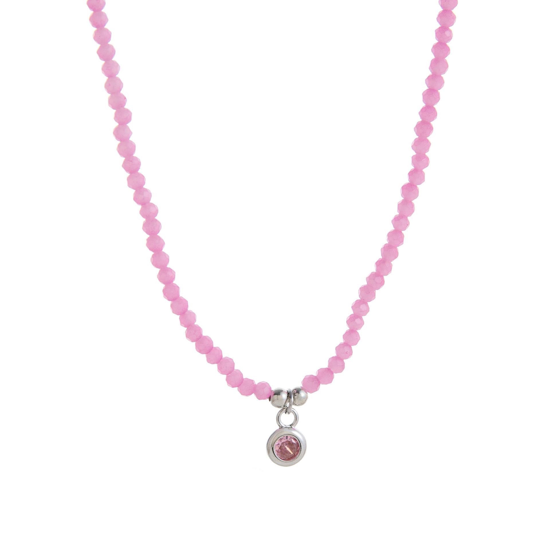 

Zircon Rice Bead Necklace Niche Design Colored Bead Chain Collarbone Chain Simple Versatile Neck Chain Necklace Female