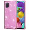 Square Glitter case for Samsung Galaxy A51 4G, Rose Gold