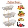 Fruit Bowl for Kitchen Counter 3 Tier Acrylic Fruit Basket with Serving Bowls and Metal Stand