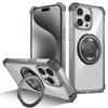 Applicable To iPhone17Pro Max Golden Shield 360 Rotating Ring Mobile Phone Case Apple 14 Magnetic Charging Transparent Case
