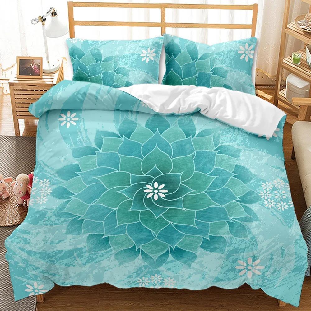 Mandala Duvet Cover Set King Bedding Set Soft Comforter Cover With 1/2pcs Pillow Shams For Kids Adults Microfiber Quilt Cover