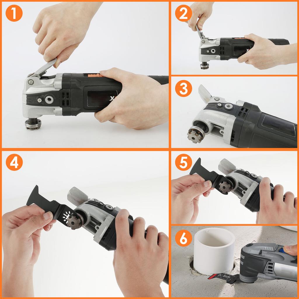 8Pcs Cutting Metal,Steel Nails,Screws,Carbide Tooth Blade Oscillating Saw Blades 27pcs,Multitool Oscillating Tool Accessories