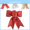 Charming 3 Ear 15cm Christmas Tree Bow Decorations In Colorful Fabric For Merry Festive Celebrations