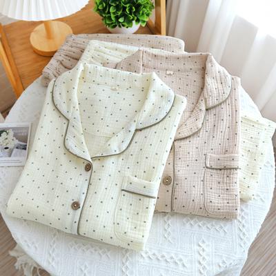 Autumn 2PCS Pajamas Long Sleeved Cotton Sleepwear Female Intimate Lingerie Casual Checkered Nightwear Loose Loungewear