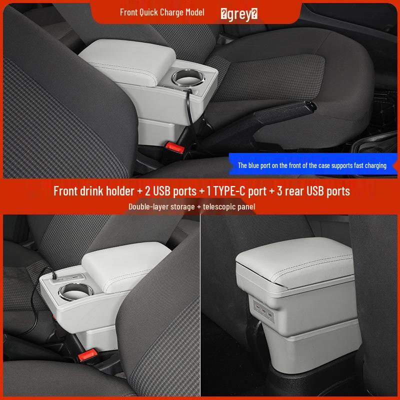 Compatible Armrest Box for Changan Mazda 2 Jinxiang: Modified, No-Drill, Central Hand-Rest for Two-Box/Three-Box Models.