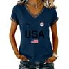 Long Sleeve Shirts for Women Womens Long Sleeve Tops Long Sleeve Tops for Women Womens Long Sleeve T Shirts USA Print V Neck Casual Tee