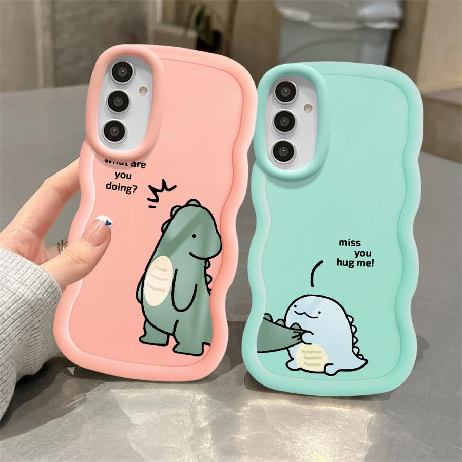 Soft Phone Cover Case for Samsung Galaxy A12 A14 A11 A16 A15 A52 A21s A13 A05 A03 A53 A23 A33 A06 A04 A22 Couple Cute Dinosaur