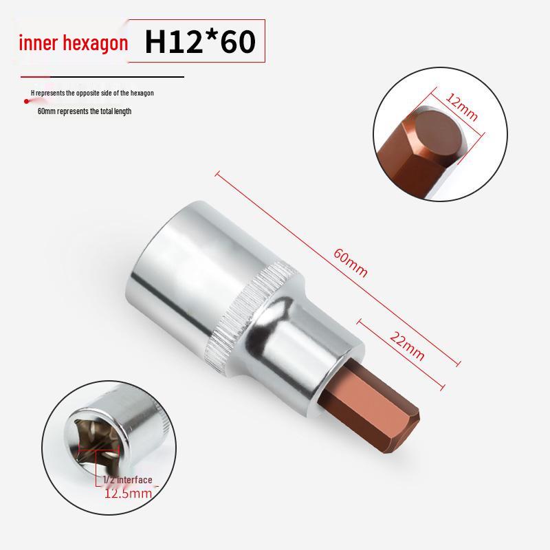 Hexagonal Press-Fit Socket Head Air Gun Tool Set, 1/2H, Extra Hard S2 Alloy Steel, Electric-Pneumatic.