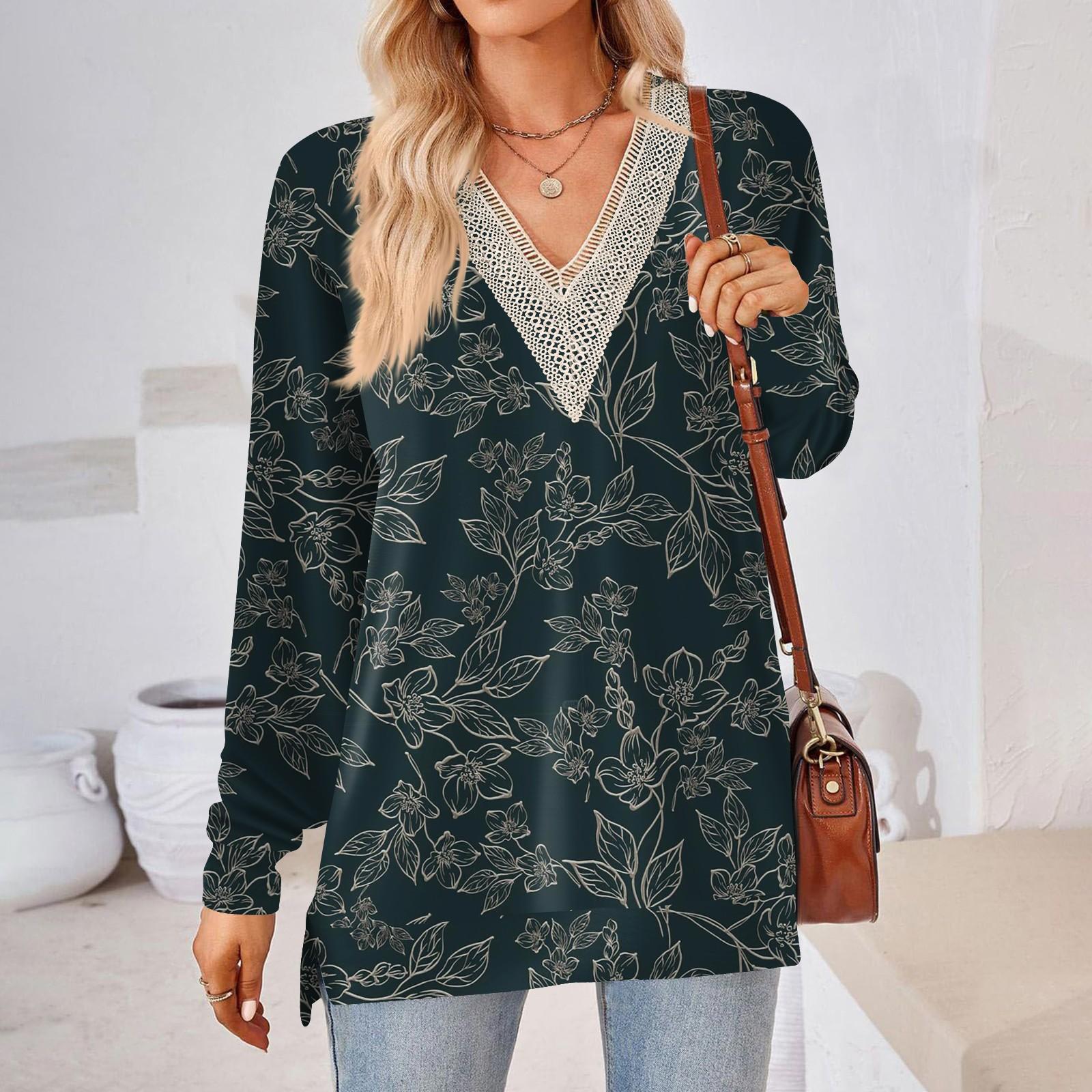 

Женские топы Свободные свободные футболки с длинными рукавами контрастного цвета и разрезом Женские топы L